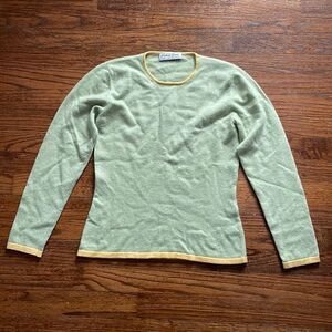 Richard Grand 100% Cashmere Green and Yellow Sweater